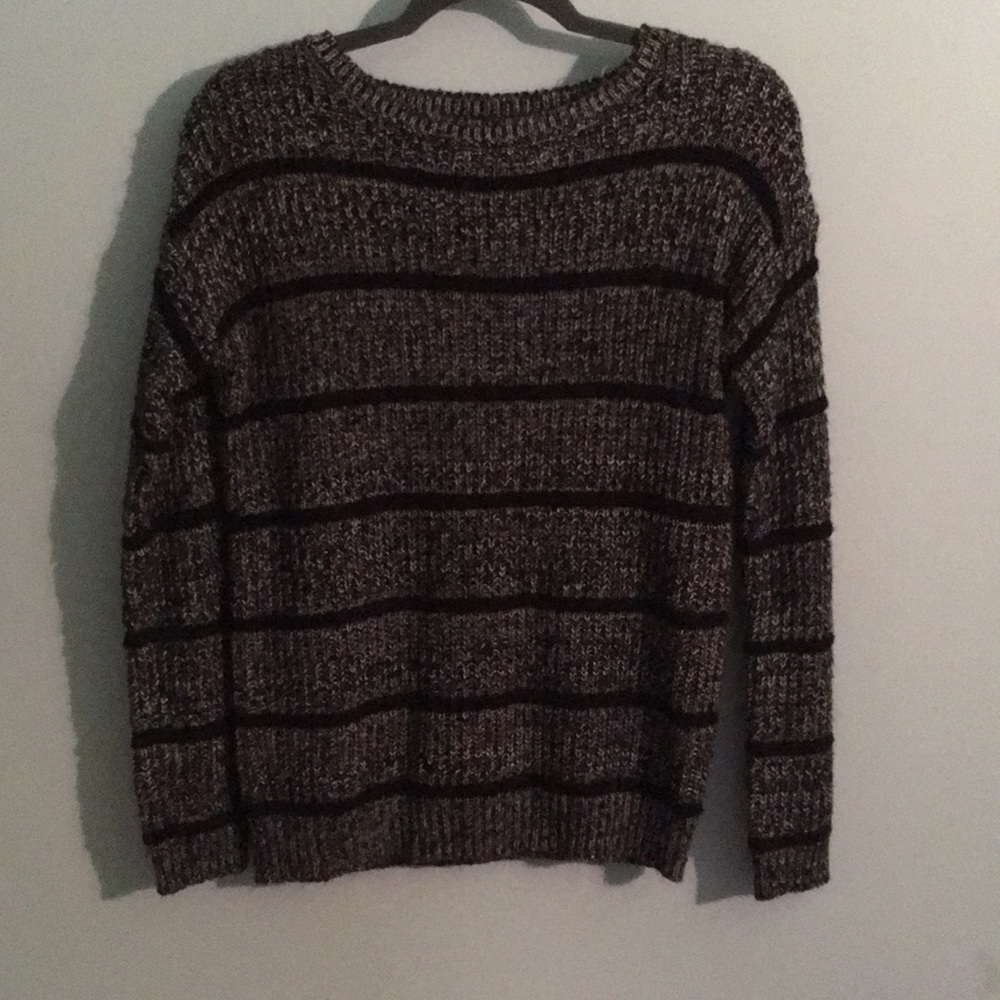 Forever 21 Black and Gray Chunky Sweater (Small)